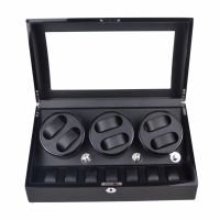 FK -Watch Winder กล่องหมุนนาฬิกา ออโตเมติก แบบอโตเมติก 6 เรือน ควอตซ์ 7 เรือน สีดำ/ดำ (มีรับประกัน)