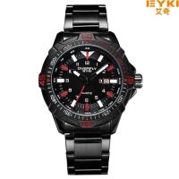 Overfly EYKI Quartz Clock Wrist Watch Black Stainless Steel รุ่น 3055