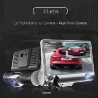 Best Gadgets ZMZ Dash Cam Rearview Video Camera Recorder3 LensVehicleHD 1080Pกล้องติดรถยนต์ 3 เลนส์ กล้องหน้า/กล้องภายในรถ และพร้อมกล้องหลัง จอ 4นิ้ว