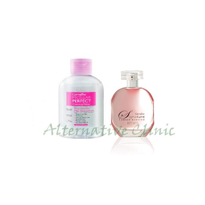 กิฟฟารีน-น้ำหอมกลิ่นหอมละมุนของ-mandarin-ฯลฯ-50-ml-amp-ผลิตภัณฑ์เช็ดทำความสะอาดผิวหน้า-และเครื่องสำอาง-190-ml-giffarine-signature-sweet-blossom-eau-de-parfum-50-ml-amp-giffarine-micellar-perfect-clean