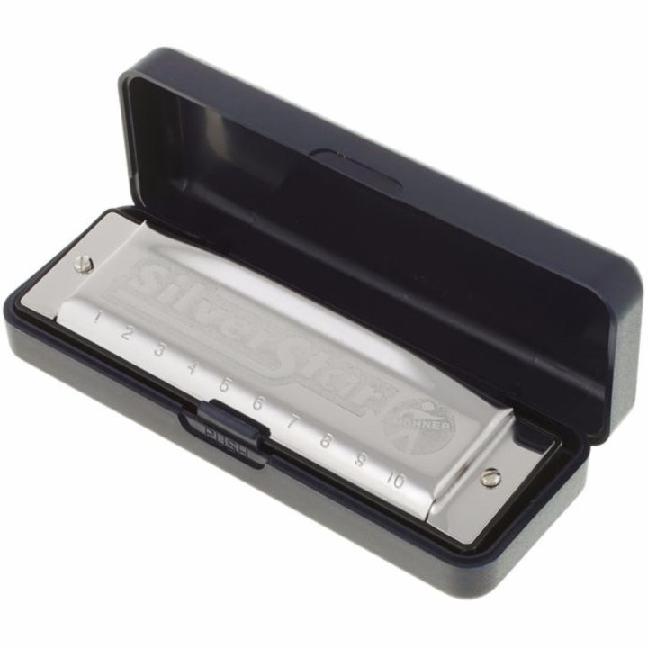 hohner-ฮาร์โมนิก้า-คีย์-e-รุ่น-silver-star-harmonica-key-e-เมาท์ออแกนคีย์-e-แถมฟรีเคส-amp-คอร์สออนไลน์-ฮาร์โมนิก้าซีรีย์ที่ขายดีทีสุด