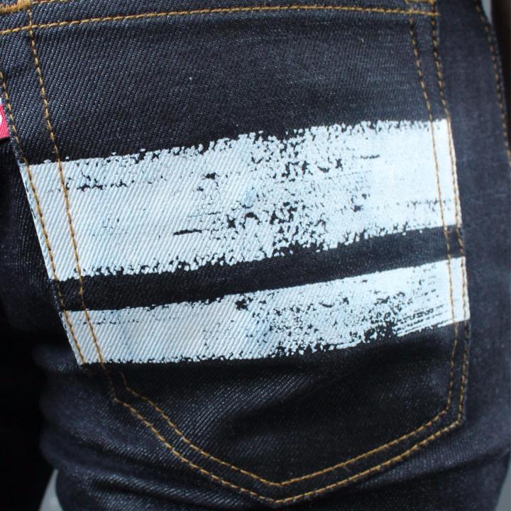 golden-zebra-jeans-กางเกงยีนส์ผ้ายืดญี่ปุ่น-สกรีนกระเป๋าหลังเเถบขาวสไตล์ญี่ปุ่น