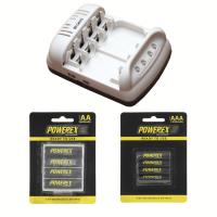 Powerex แท่นชาร์จ รุ่น MH-C401FS + Powerex Precharged 2600 mAh AA 4 ก้อน + Powerex Precharged 1000 mAh AAA 4 ก้อน