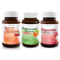 VISTRA SUPER LIFE set (Acerola (45เม็ด) +  Multivitamins (30เม็ด) + Astaxanthin 4 mg(30เม็ด))