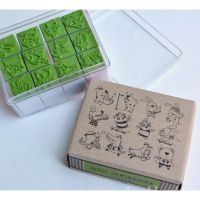 Stamp Cartoon set ตรายางขนาด 2 ซม จำนวน 12 ชิ้น