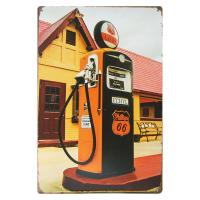 ป้ายสังกะสีวินเทจ Phillips 66 Gas Station, ขนาด 20x30 ซม