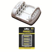 Powerex แท่นชาร์จ รุ่น MH-C401FS + Powerex Precharged 2600 mAh AA 4 ก้อน