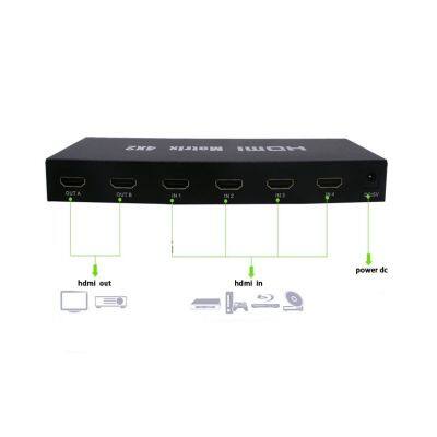 hdmi Splitter 4kx2k 4x2 full hd 2160p 4K มีรีโมท with Audio Out