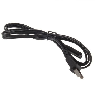 สาย 5ft Us Plug 2-Prong Port Ac Power Adapter Cord Cable For Vcr Ps2 Ps3 Slim หนา1.00mm 1.8เมตร (สีดำ)