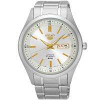 SEIKO 5 Jumbo Size Automatic Mens Watch สายสแตนเลส รุ่น SNKN87K1 - สีเงิน/ สีขาว