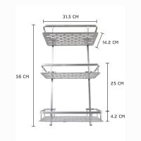 ชั้นวางของ เอนกประสงค์ในห้องน้ำแบบติดผนัง3ชั้น อลูมิเนียม