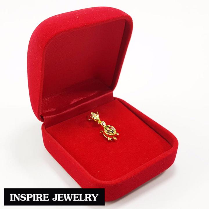 inspire-jewelry-จี้เต่านพเก้า-นำโชค-เสริมดวง-ตัวเรือนหุ้มทองแท้-100-24k