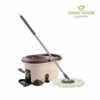 GreenHouse Ultimate Spin Mop ชุดถังปั่นไม้ม๊อบ ถังปั่น ถังปั่นถูพื้น ไม้ม๊อบ ใช้งานง่าย ประหยัดเวลา ใช้ได้ทั้งแห้ง เปียก ผ้าไมโครไฟเบอร์หนาฟูพิเศษ