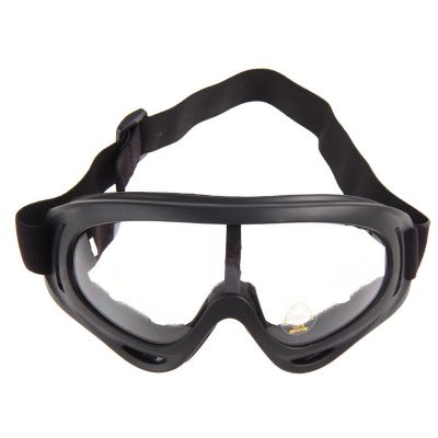 G2G  แว่นตากันแดด กันฝุ่น สำหรับขี่มอเตอร์ไซค์ จักรยาน หรือ เล่นกีฬากลางแจ้ง กรอบดำ มีสายรัด เลนส์สีใส จำนวน 1 ชิ้น