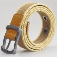 Matteo เข็มขัดผู้ชาย Mens Canvas Belt เข็มขัดผ้าแคนวาส 2122 (สีครีม)