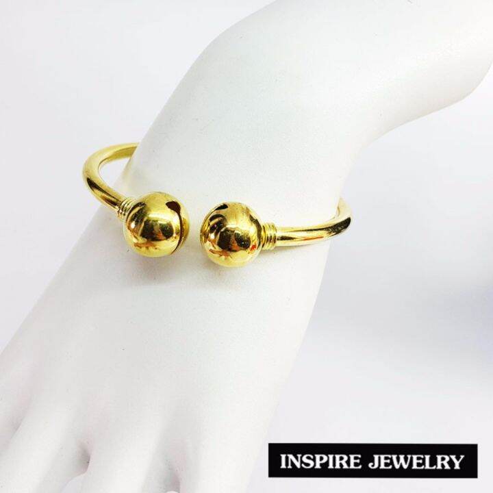 inspire-jewelry-กำไลกระพรวน-ทองเหลืองอร่าม-กลมเกลี้ยง-ใช้งานดีและทนมาก