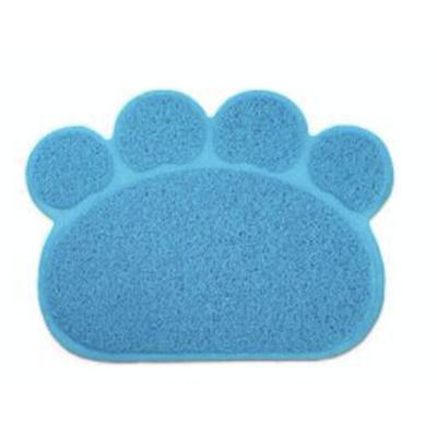 แผ่นดักทรายแมว ลายเท้าแมว สีฟ้า