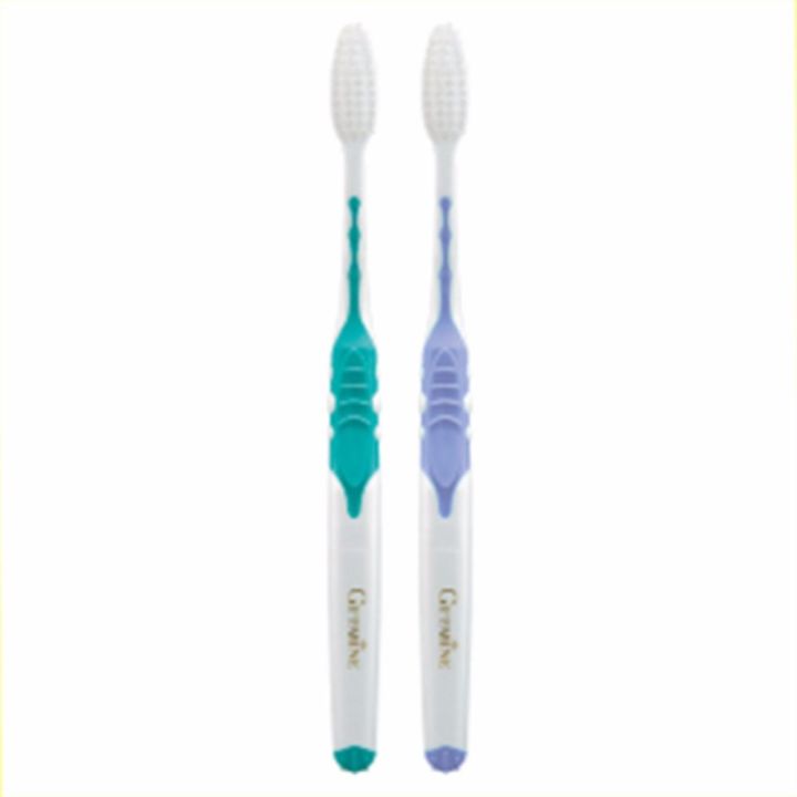 กิฟฟารีน แปรงสีฟัน ดับเบิล แอคทีฟ สีม่วง+เขียว (ทำความสะอาดได้ล้ำลึกถึงร่องฟัน และร่องเหงือก) 2 ชิ้น 40 g.