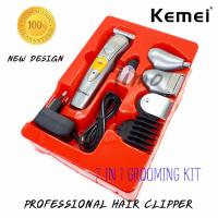 Kemei RECHARGEABLE New Design GROOMING KIT 7 in 1 ปัตตาเลี่ยน ไร้สาย อุปกรณ์ตัดแต่งทรงผม ตัดผมสั้น ที่ตัดผมไฟฟ้า เครื่องตัดผม ตัดขนจมูก บัตตาเลี่ยน โกนผม โกนหนวด โกนขน แบตตาเลี่ยน แบบไร้สาย ชุดบัดตาเลียน ชาร์ตไฟได้ ใบมีดโลหะผสมไทเทเนียมชนิดพิเศษ KM-580A