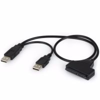 USB 2.0 For 2.5" HDD Hard Disk Drive Laptop to SATA 7+15 Pin 22Pin Adapter Cable - intl