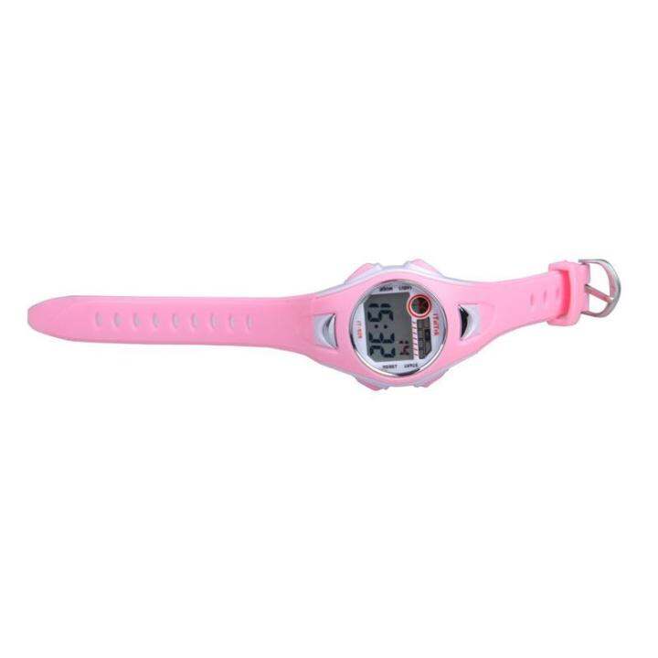 เด็กชายหญิงว่ายน้ำกีฬานาฬิกาดิจิตอล-wrist-watch-กันน้ำสีชมพูสีชมพูจัดส่งฟรี