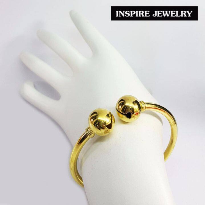 inspire-jewelry-กำไลกระพรวน-ทองเหลืองอร่าม-กลมเกลี้ยง-ใช้งานดีและทนมาก