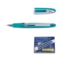 Online Pen Germany ปากกา รุ่น Fountain Pen Online Air (Petrol) + หมึกหลอด 1 เเพ็ค (1x6) (Blue)