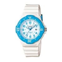 Casio นาฬิกาข้อมือ สายเรซิ่น สีขาว/ฟ้า รุ่น LRW-200H-2BVDF