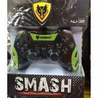 NUBWO จอยเล่นเกม NJ-35 สำหรับ PS3 PC (สีดำ/สีเขียว)