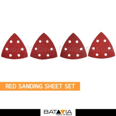 Batavia Multi-Tool ชุดแผ่นขัดกระดาษทรายแดง เบอร์ 60-240  (Red Sanding Sheet Set) 12แผ่น
