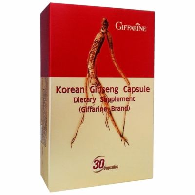 Giffarine Korean Ginseng Capsule โสมเกาหลี ราชาแห่งสมุนไพร ชนิดแคปซูล สำหรับผู้ชาย 30 Capsules (1 ชิ้น)