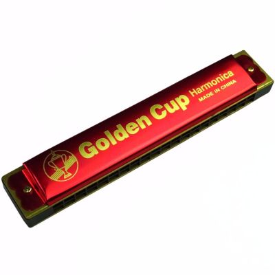 ul liGolden Cup ฮาร์โมนิก้า 20 ช่อง คีย์ C รุ่น JH020-1RD - สีแดง (Harmonica Key C)/li /ul