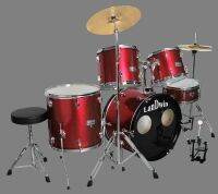 LanDwin กลองชุด 5 ใบ Drum Set 5 pcs 22"x16"x12LS-R/H/BK GPC 53-18 WR - สีแดง