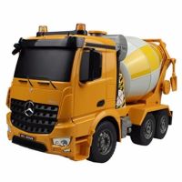 รถโม่ปูนบังคับ รถโม่ปูนบังคับวิทยุ รถต่อสร้าง 6 CH Cement Mixer Truck Double Eagle สเกล 1:20_x000D_
- สีเหลือง