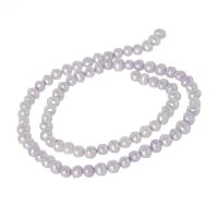 เซซี บอน ลูกปัดมุกแท้ (Pearl) เม็ดกลม (Round) ขนาด 5 mm - (สีม่วง)