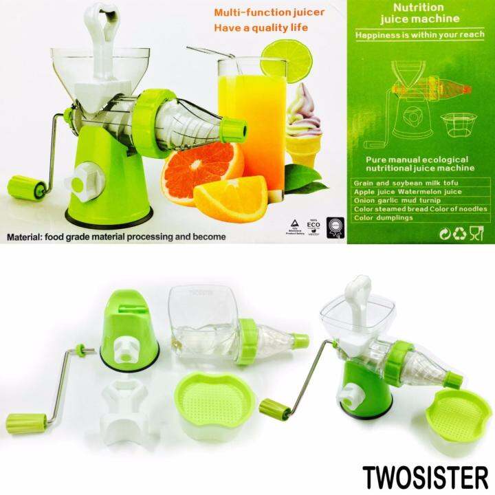 twosister-manual-juicer-multifuction-เครื่องแยกกาก-คั้นน้ำผัก-และคั้นน้ำผลไม้-ปั่นผัก-ปั่นผลไม้-แบบมือหมุน-juicer-01-สีเขียว