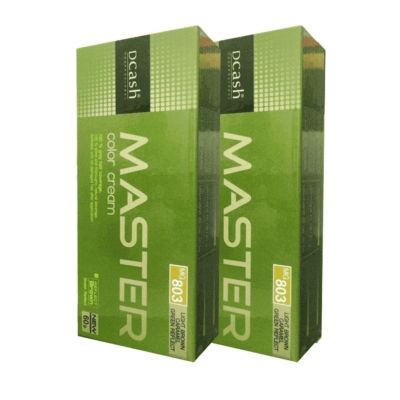 DCASH Master Color Cream ดีแคช มาสเตอร์ ครีมเปลี่ยนสีผม60 g. ( MG 803 สีน้ำตาลอ่อนคาราเมลอมเขียว) 2&nbsp;กล่อง
