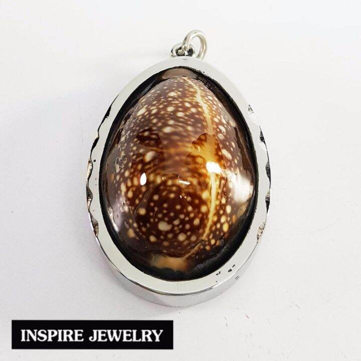 inspire-jewelry-เบี้ยแก้-เลี่ยมกรอบสแตนเลสแท้-อย่างดี-พร้อมถุงกำมะหยี่