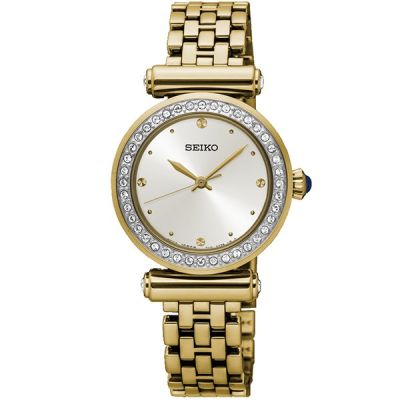 SEIKO นาฬิกาข้อมือผู้หญิง สายสแตนเลสสีทอง รุ่น SRZ468P1