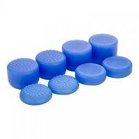 ซิลิโคน อนาล๊อก Analog Silicone 8 PCS/Set Rubber Thumbstick Grip Cover For PS4 PS3 Xbox One 360 Controller (Blue)