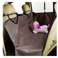 Pet Car Seat แผ่นรองกันเปื้อนในรถยนต์ แบบคลุมเต็มเบาะหลัง กันเปื้อนได้รอบทิศทั้ง 4 ด้าน สำหรับสุนัข (สีน้ำตาลเข้ม.)