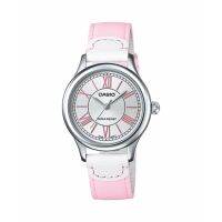 Casio นาฬิกาข้อมือผู้หญิง สายหนังแท้ รุ่น LTP-E113L-4A1 - Pink  รับประกันศูนย์ 1 ปี  ของแท้