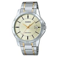 CASIO Gent quartz นาฬิกาข้อมือผู้ชาย สองกษัตริย์ สายสแตนเลส รุ่นMTP-V004SG-9AUDF