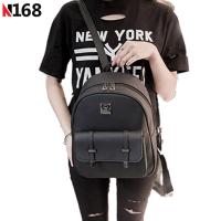 N168 กระเป๋าสะพายหลัง กระเป๋าเป้ กระเป๋าแฟชั่นผู้หญิง รุ่น No.02227 (Black)