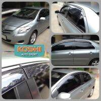 Koshi กันสาดคิ้วโครเมี่ยม Toyota Vios 2007-12 (4ชิ้น)