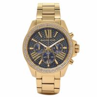 นาฬิกาข้อมือผู้หญิง Michael Kors Wren Chronograph Blue Crystal Pave Gold-tone Ladies Watch MK6291