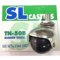 ล้อยาง SL Casters 50 mm.ขาโครเมียมแบบเกลียว TN-50B