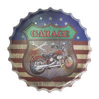 MonkeyAct ป้ายสังกะสีฝาจีบ Garage (ปั๊มนูน)