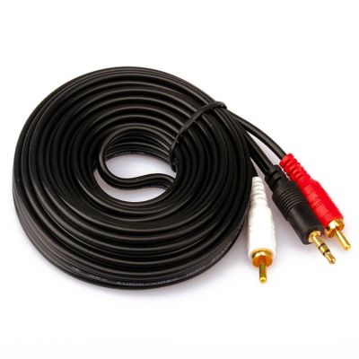 สาย AV High Grade Cable Stereo 3.5mm (M) / 2 RCA (M) Length 5m (สีดำ)