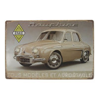 MonkeyAct ป้ายสังกะสีวินเทจ 1966 Renault Dauphine